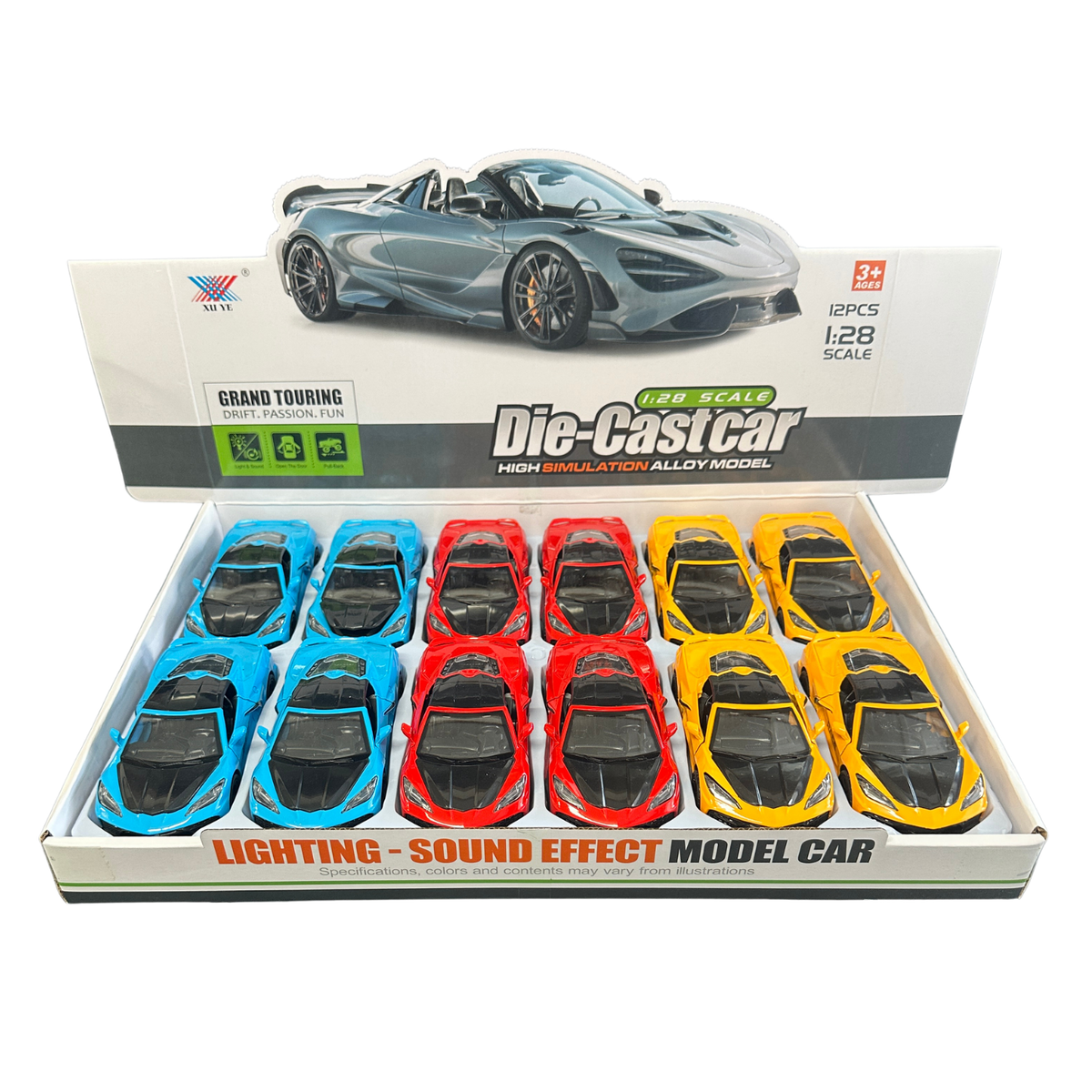6" Corvette Die-Cast Car – 12 PC Display MSCVT1