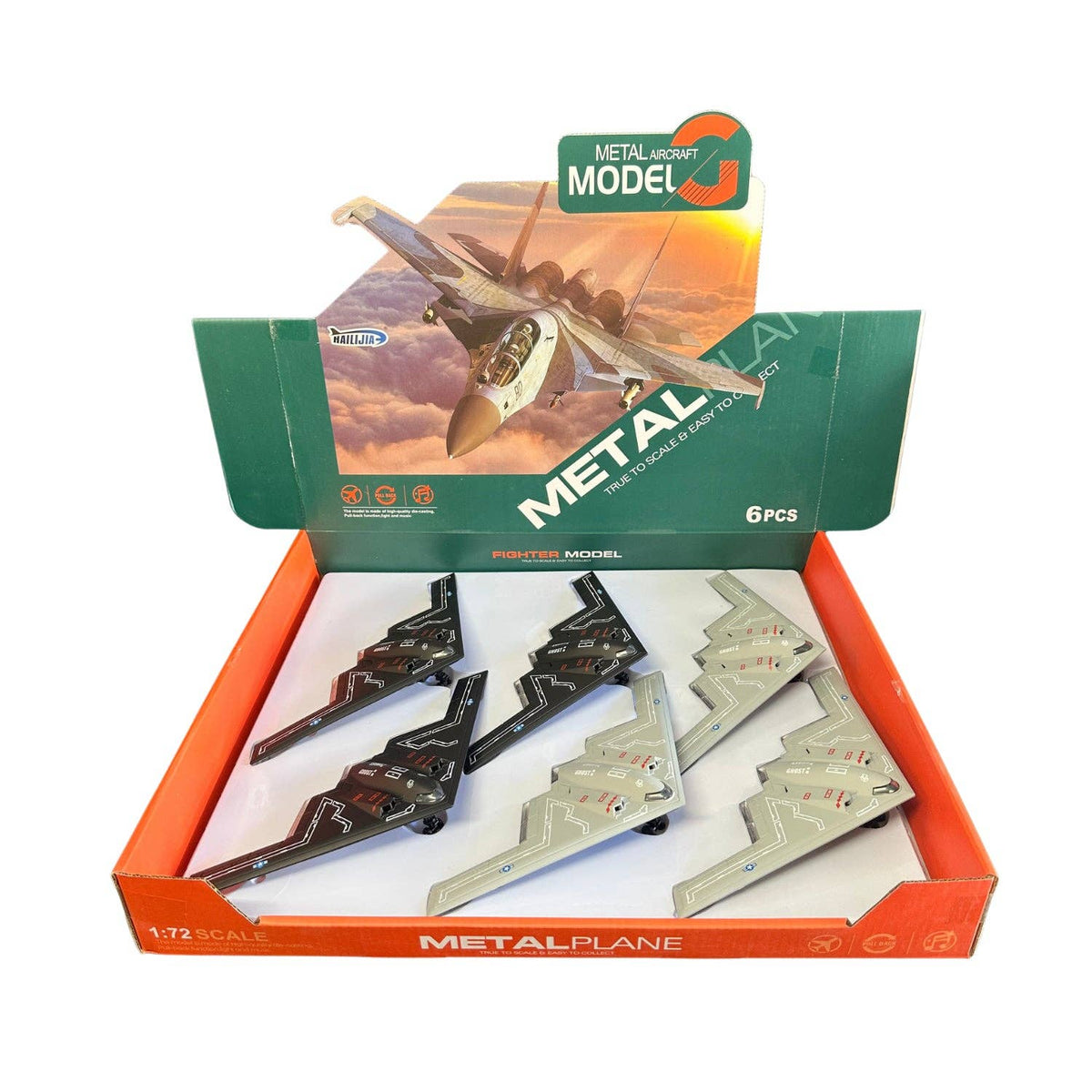 11” Die-Cast B-2 Bomber Stealth Plane – Light and Sound w/ Counter Display (6pc) MSBMBR