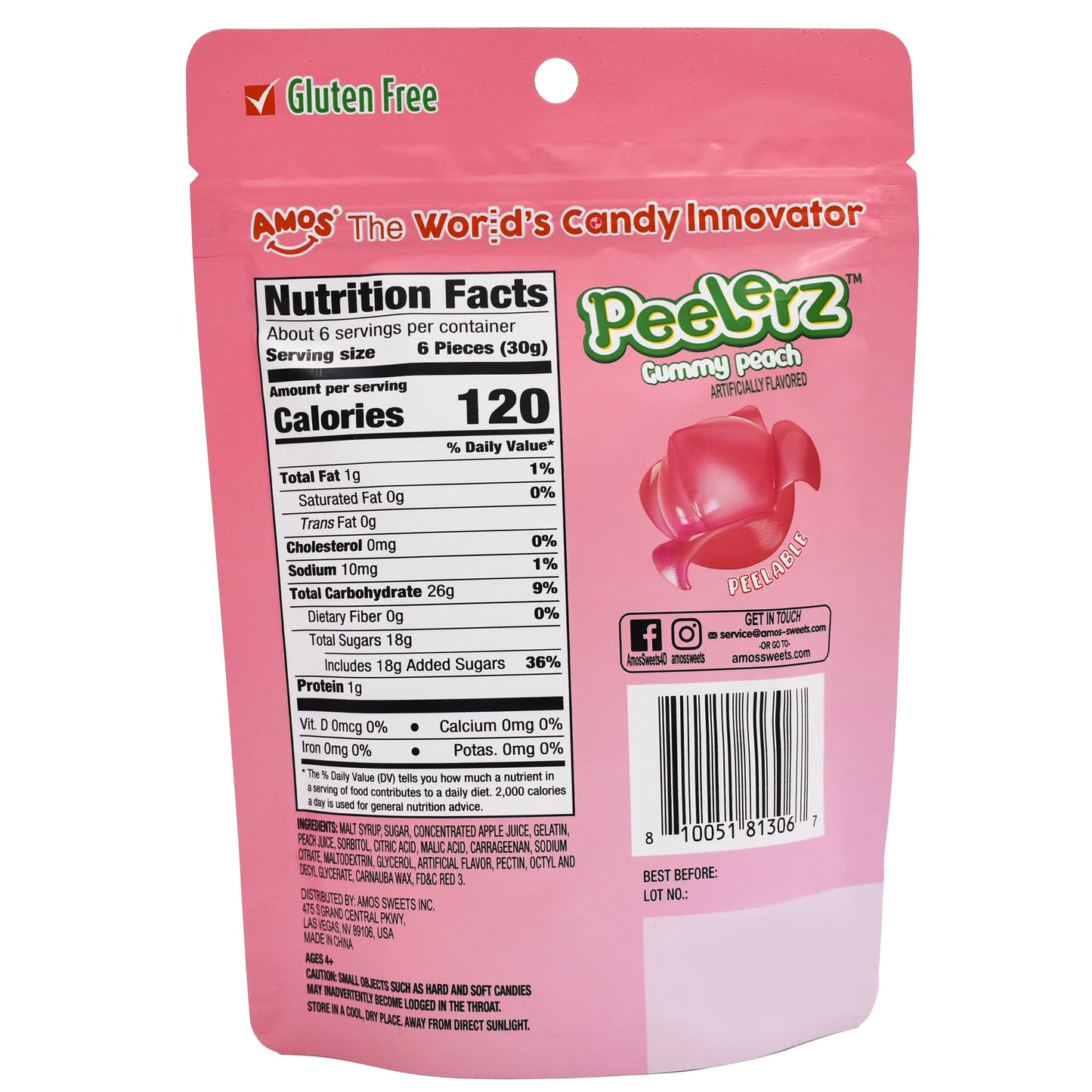 AMOS PEELERZ GUMMY PEACH
