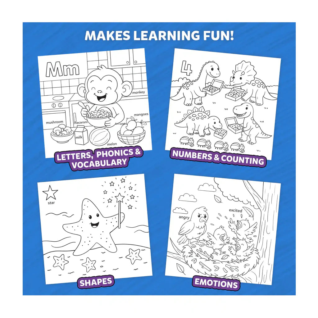 Color & Learn Letters, Shapes, Numbers, Emotions