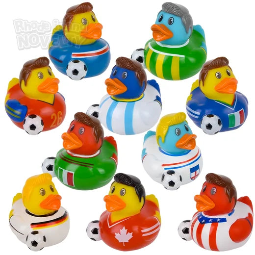 2" WORLD SOCCER TEAM RUBBER DUCKIES (24PCS/DISPLA