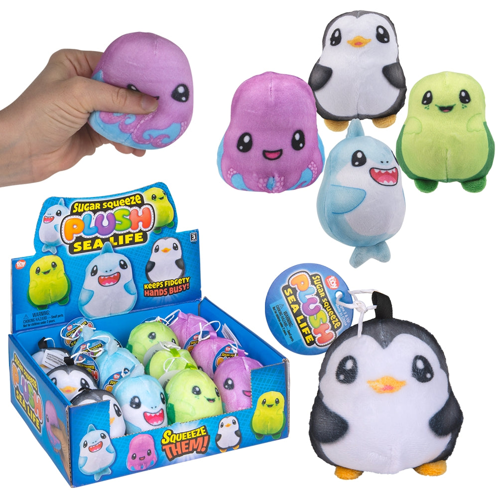 2.75" SUGAR SQUEEZE PLUSH SEALIFE ASSORTMENT 12CT