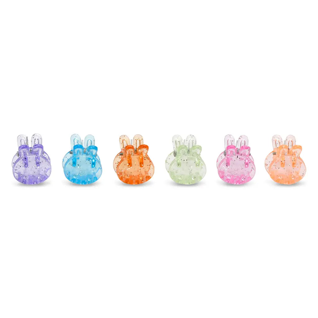 Colorful Bunny Mini Hair Clips - 6 clips