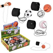 2.25" SPORTS WRIST BAND RETURN BALL- CARDED (12PC)
