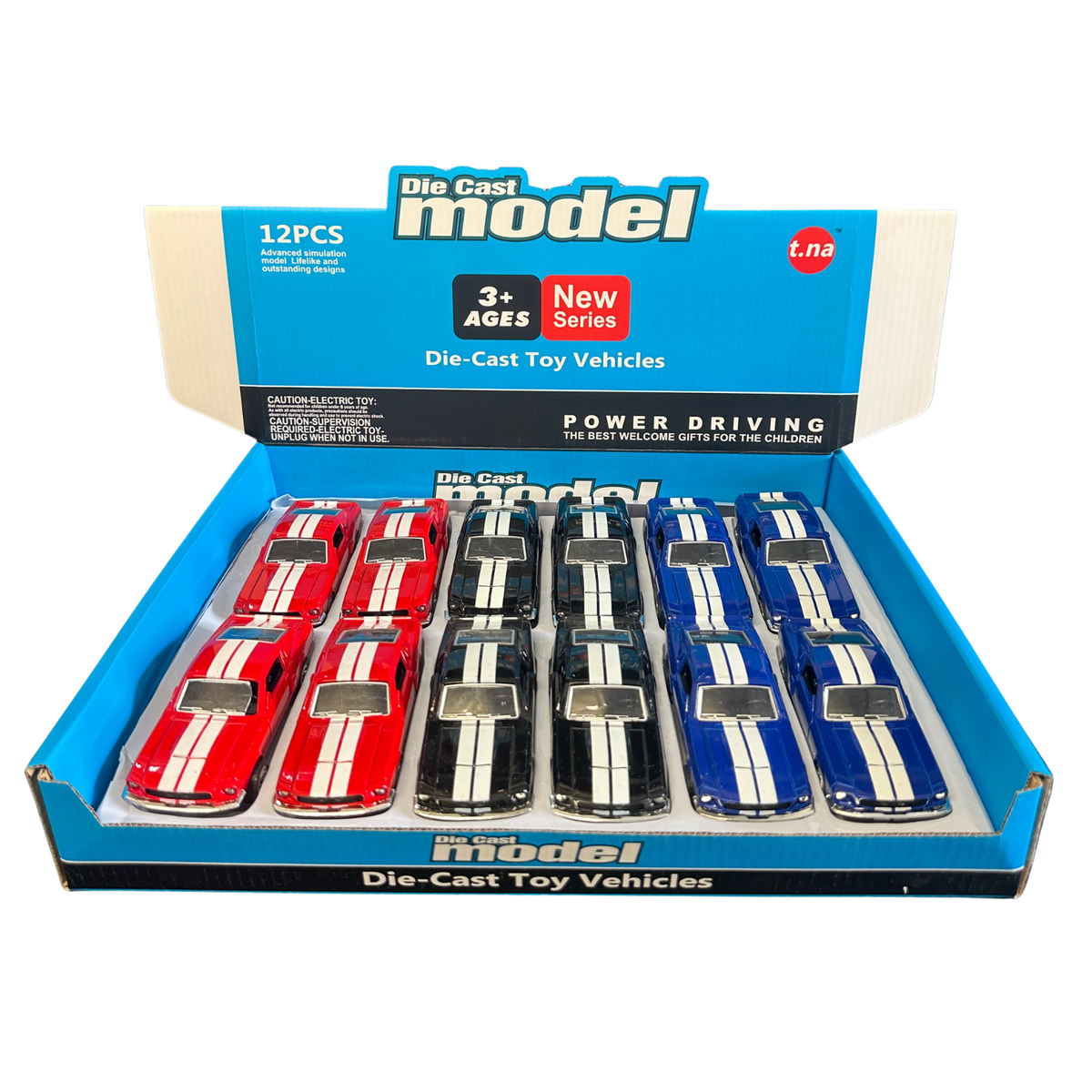 4" Die-Cast Classic Mustang – Pull Back Action (12pc Display) MSMSTNG