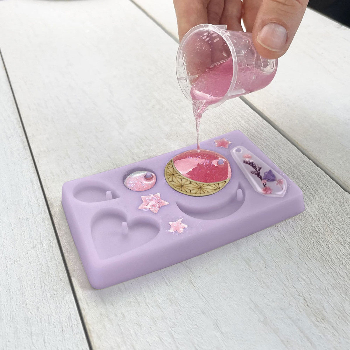 Wood Resin Charm Jewelry