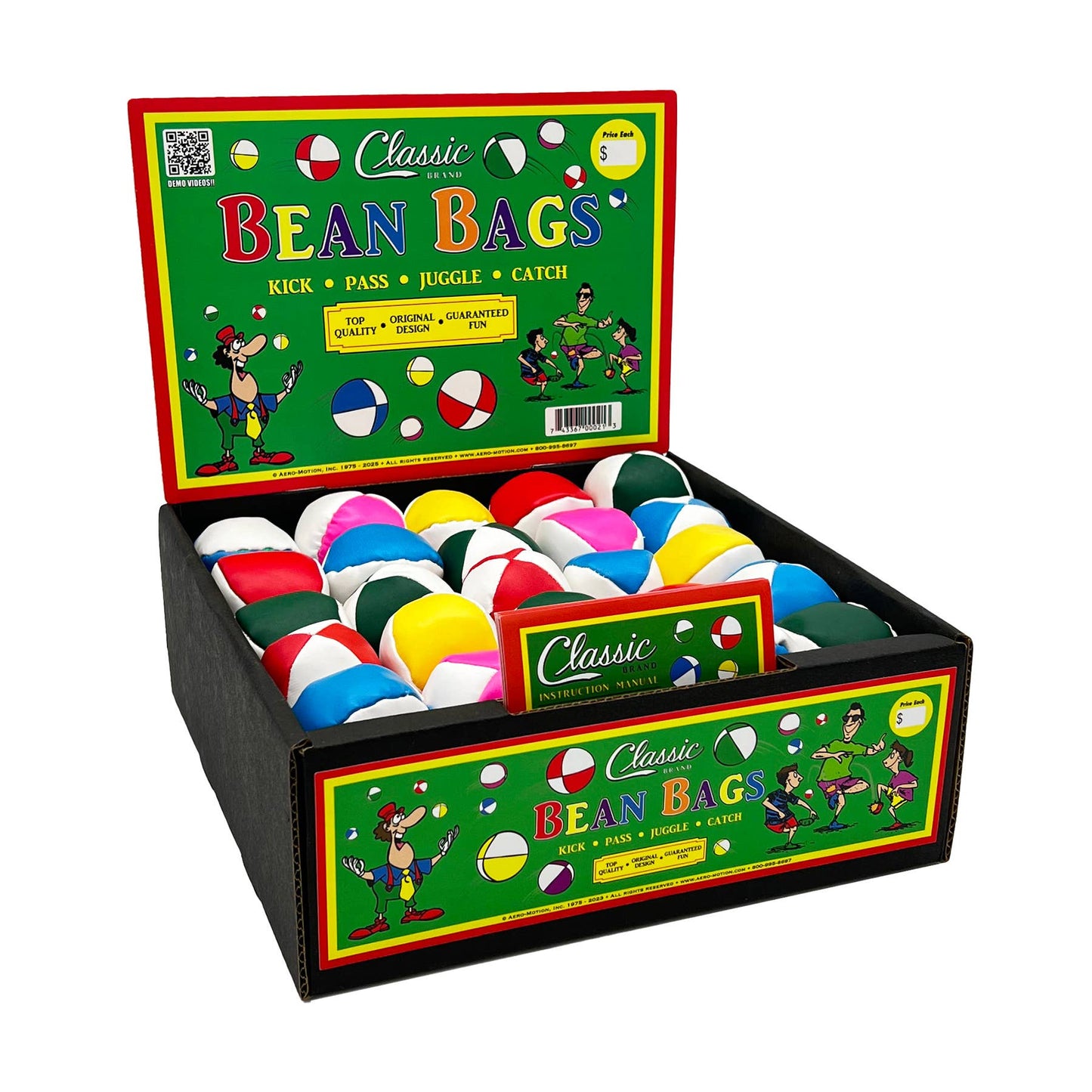 Classic 2" Bean Bag Juggling Ball Hacky Sack 40 Unit Display