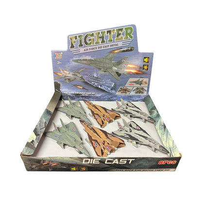 6” Die-Cast Fighter Jet – Light & Sound w/ Counter Display (6pc) MSFTJT