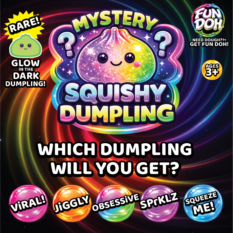 Fun Doh Mystery Dumpling Squishies | 12-Piece Retail Display