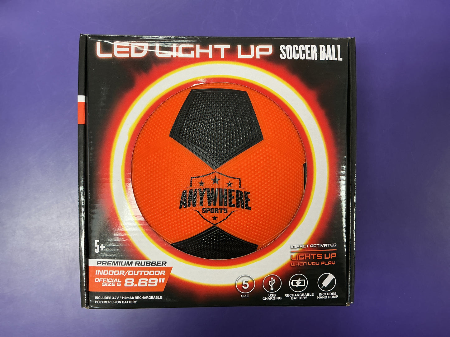 Pro Glow Light-Up Soccer Ball No. 5 Size