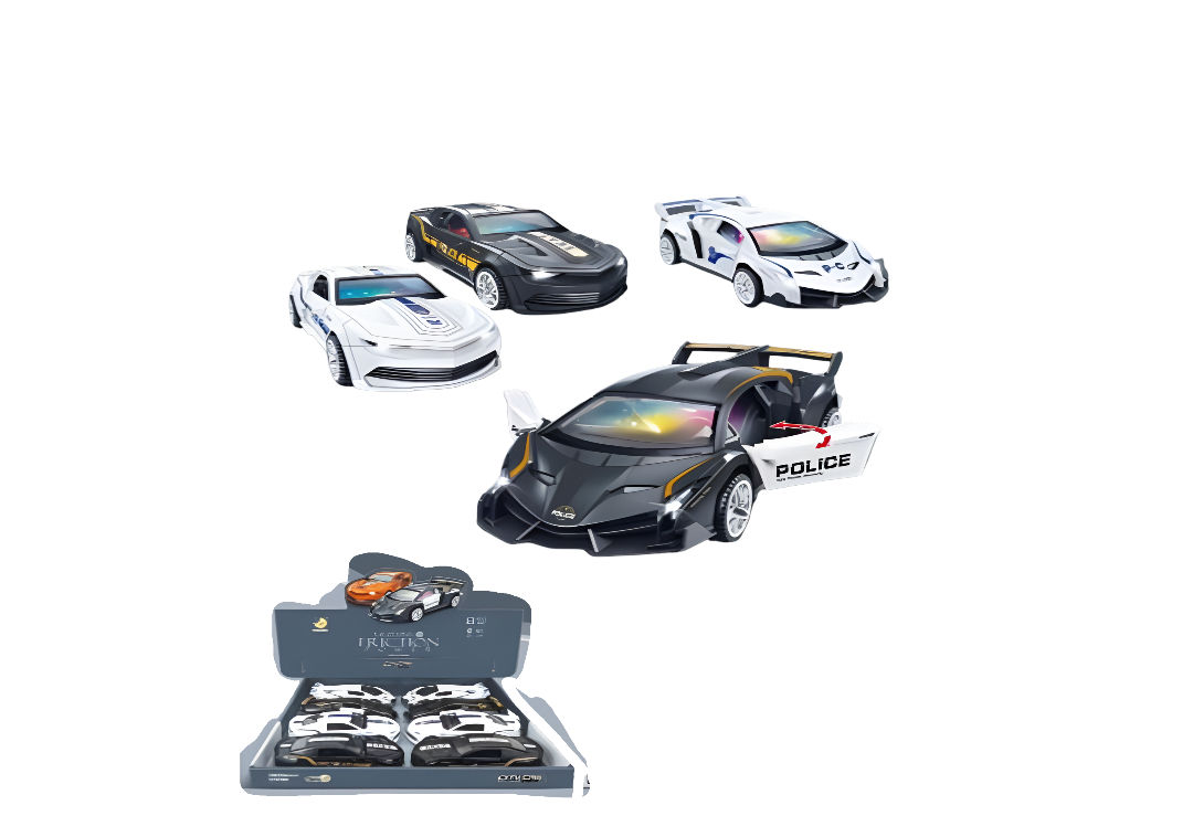 6" Friction Power Die-Cast Police Cars – Light and Sound MSPCM