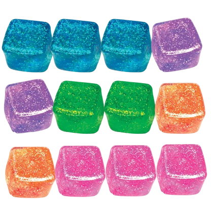 Fun Doh Squish & Squeeze Sparkle Cube Fidget Toy- 12/Display