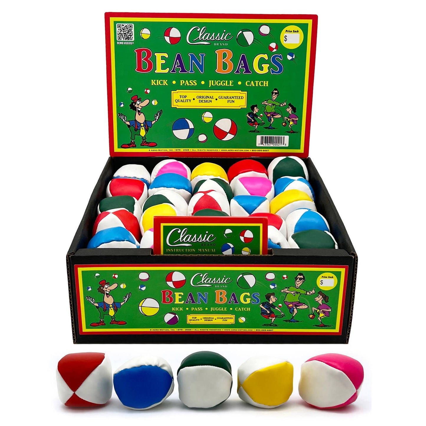 Classic 2" Bean Bag Juggling Ball Hacky Sack 40 Unit Display
