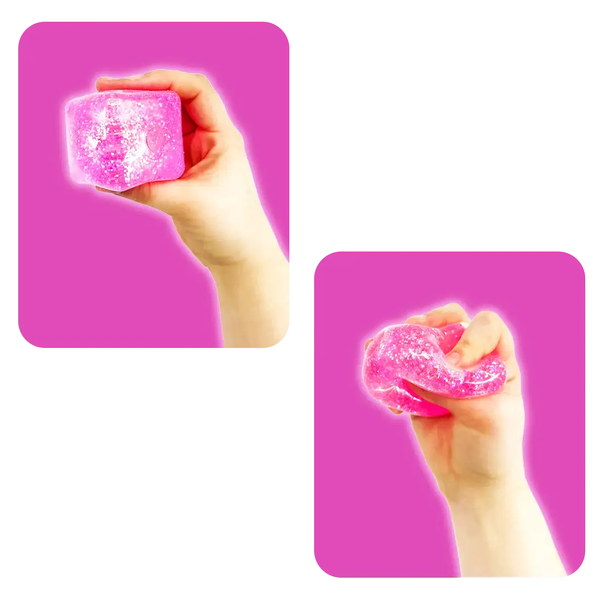 Fun Doh Squish & Squeeze Sparkle Cube Fidget Toy- 12/Display