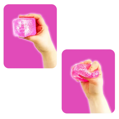 Fun Doh Squish & Squeeze Sparkle Cube Fidget Toy- 12/Display