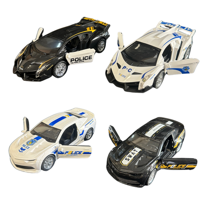 6" Friction Power Die-Cast Police Cars – Light and Sound MSPCM