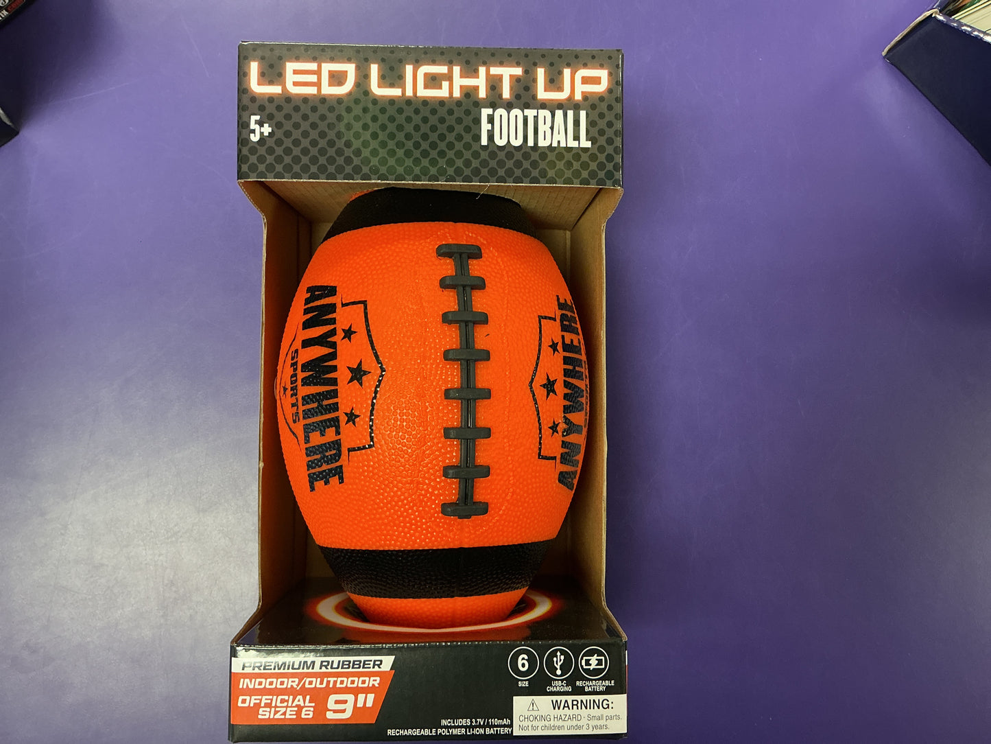 Pro Glow Light-Up Football 6" Size