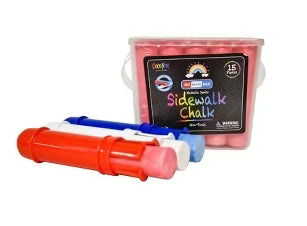 SIDEWALK CHALK 15PC RWB