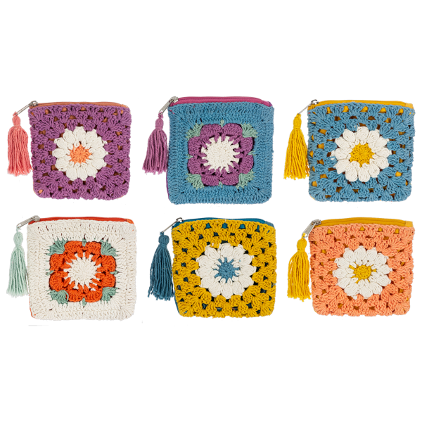 Knit Flower Coin Purse