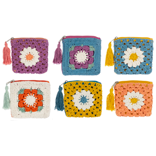 Knit Flower Coin Purse