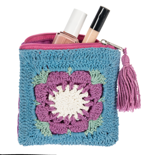 Knit Flower Coin Purse