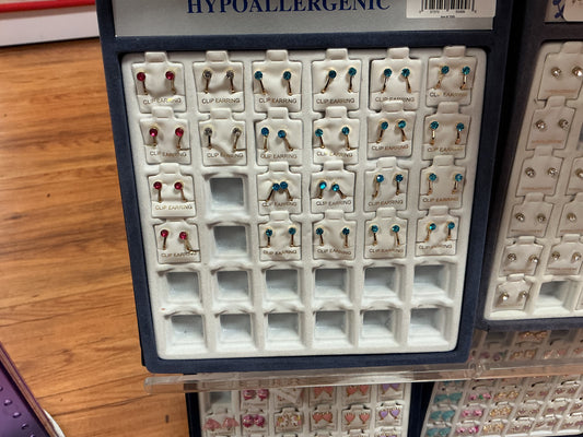 Clip Ear Colored Stones