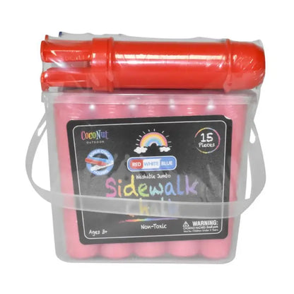 SIDEWALK CHALK 15PC RWB