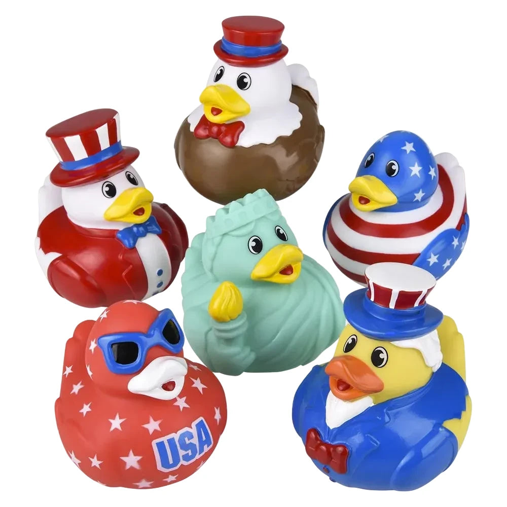 3.5" PATRIOTIC RUBBER DUCK ASSORTMENT 12CT