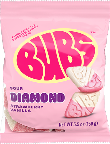 Bubs Sour Diamond Strawberry Vanilla