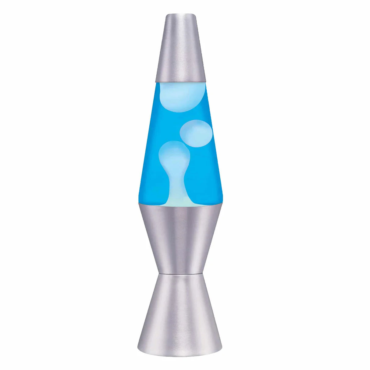 14.5" Lava Lamp White- Blue -Silver