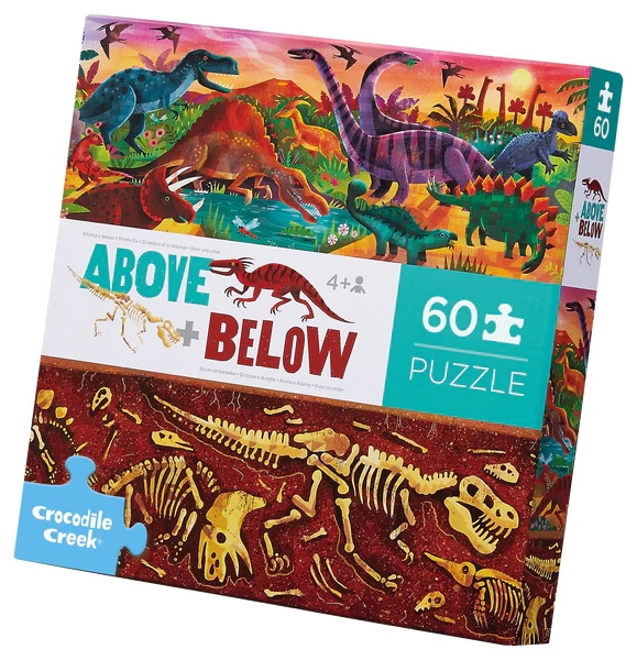 60-pc Above & Below Puzzle/Dinosaur World
