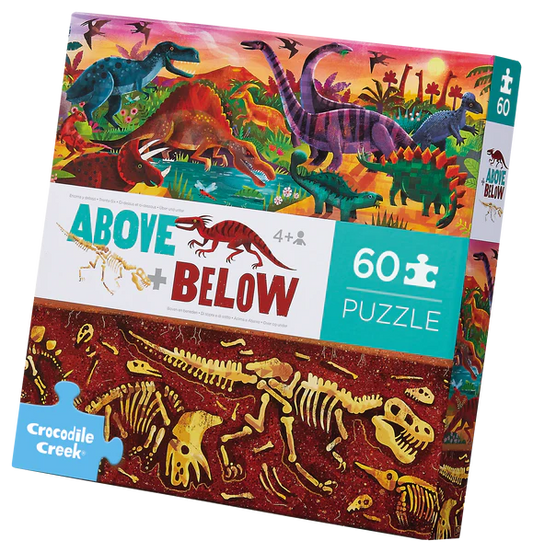 60-pc Above & Below Puzzle/Dinosaur World
