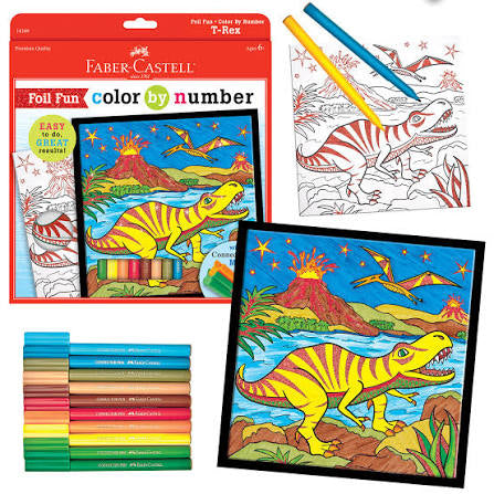 Color By Number T-Rex Foil Fun