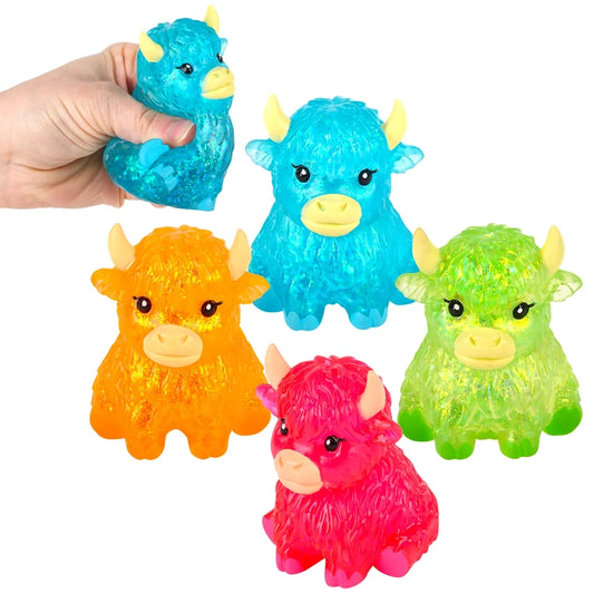 Glitter Sugar Highland Cow 3"