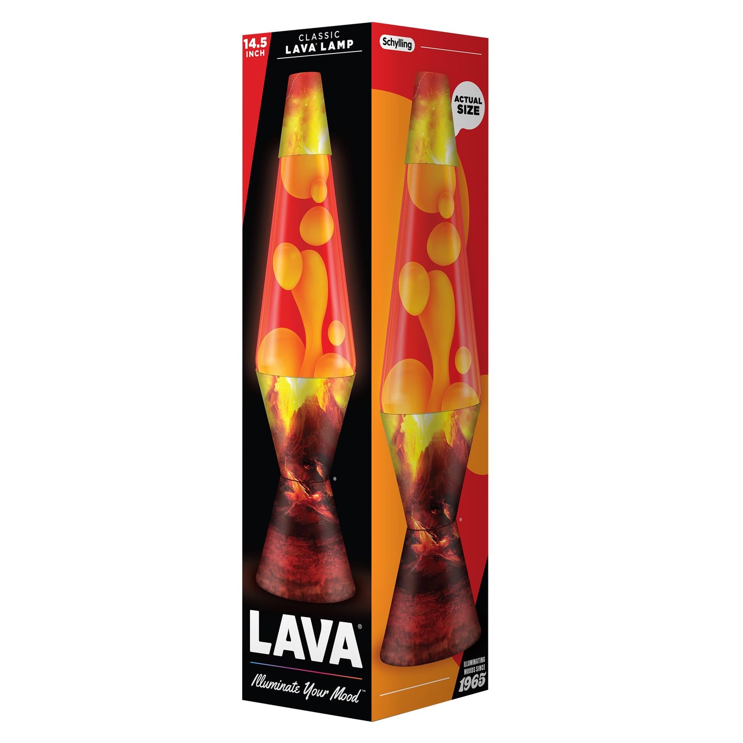 14.5" Lava Lamp Erupting Crater Yellow-Red