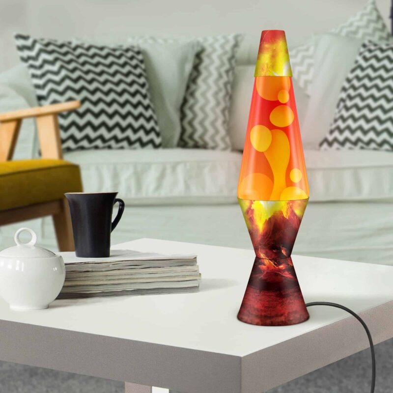 14.5" Lava Lamp Erupting Crater Yellow-Red