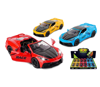 6" Corvette Die-Cast Car – 12 PC Display MSCVT1
